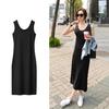 2025 Korean Style A-Line Sleeveless Summer Dress - Spaghetti Strap Mid-Length Women's Clothing