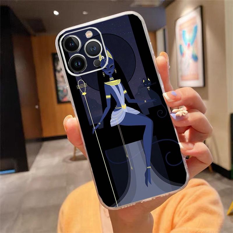 Чехол для телефона для iphone 17 Pro Max Air 16 15 14 13 Pro Max 15 16 Pro 15Plus Египет Нефертити Анубис Фараон