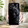 Черный чехол для телефона с рисунком волка, подходящий для iPhone 17 16 15 14 13 12 11 Pro/Max/Plus, противоударная задняя крышка