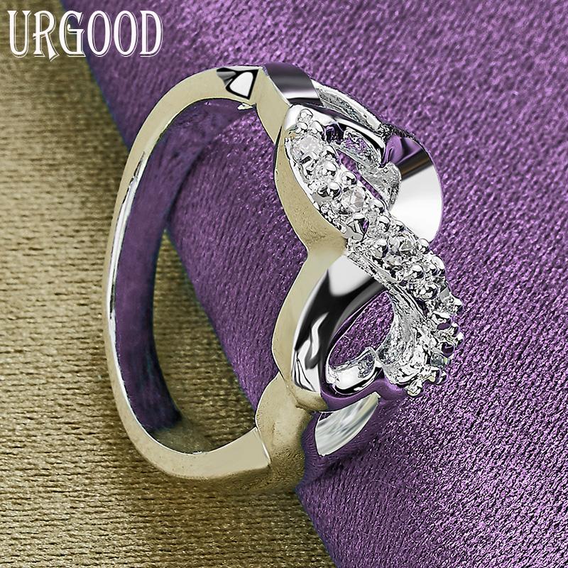 Кольцо из стерлингового серебра 925 пробы с бантом в форме сердца, подарок на вечеринку, романтические украшения