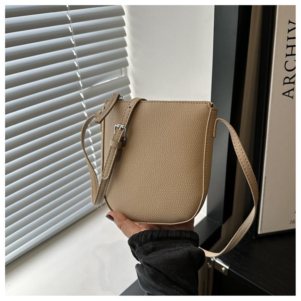 Pattern Shoulder Bag New Zipper Solid Color Crossbody Bag Genuine Leather Phone Bag Ladies New