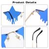 Shape Halloween Cosplay Pentagram Glasses Pentagram Droplet Shape Sun Glasses Rimless Sunglasses