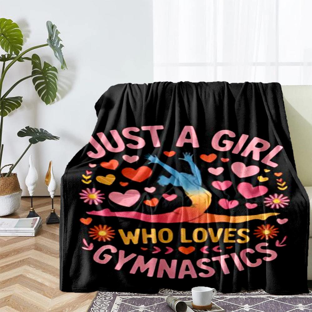 gymnastics Theme Printed Blanket - Perfect for Couch, Bed, Travel & Outdoor Use | Machine Washable, Cozy & Durable.