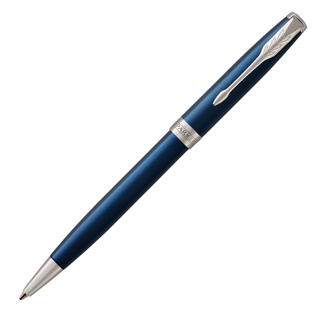 PARKER Sonnet Ballpoint Blue Lacquer Medium Gift Box Official 1950889 Pen, CT, Nib, Oil-Based Ink, Included, Import,