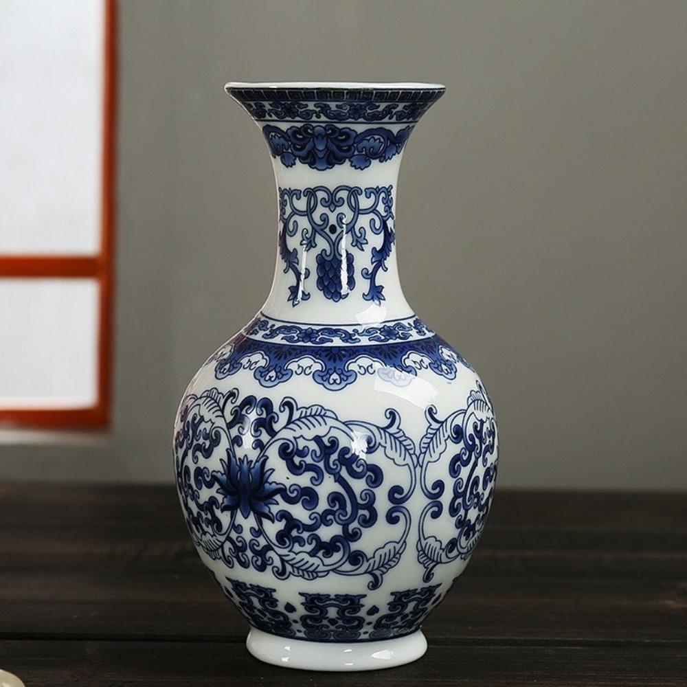 Antique Blue White Porcelain Wall Hanging Ceramic Vase Wall Hanging Vase  Living Room Decor