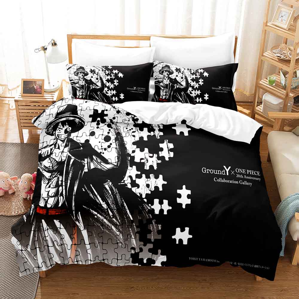 3D комплекты постельного белья, цельный комплект пододеяльников Luffy с наволочкой, двойное полное постельное белье размера «queen-size»