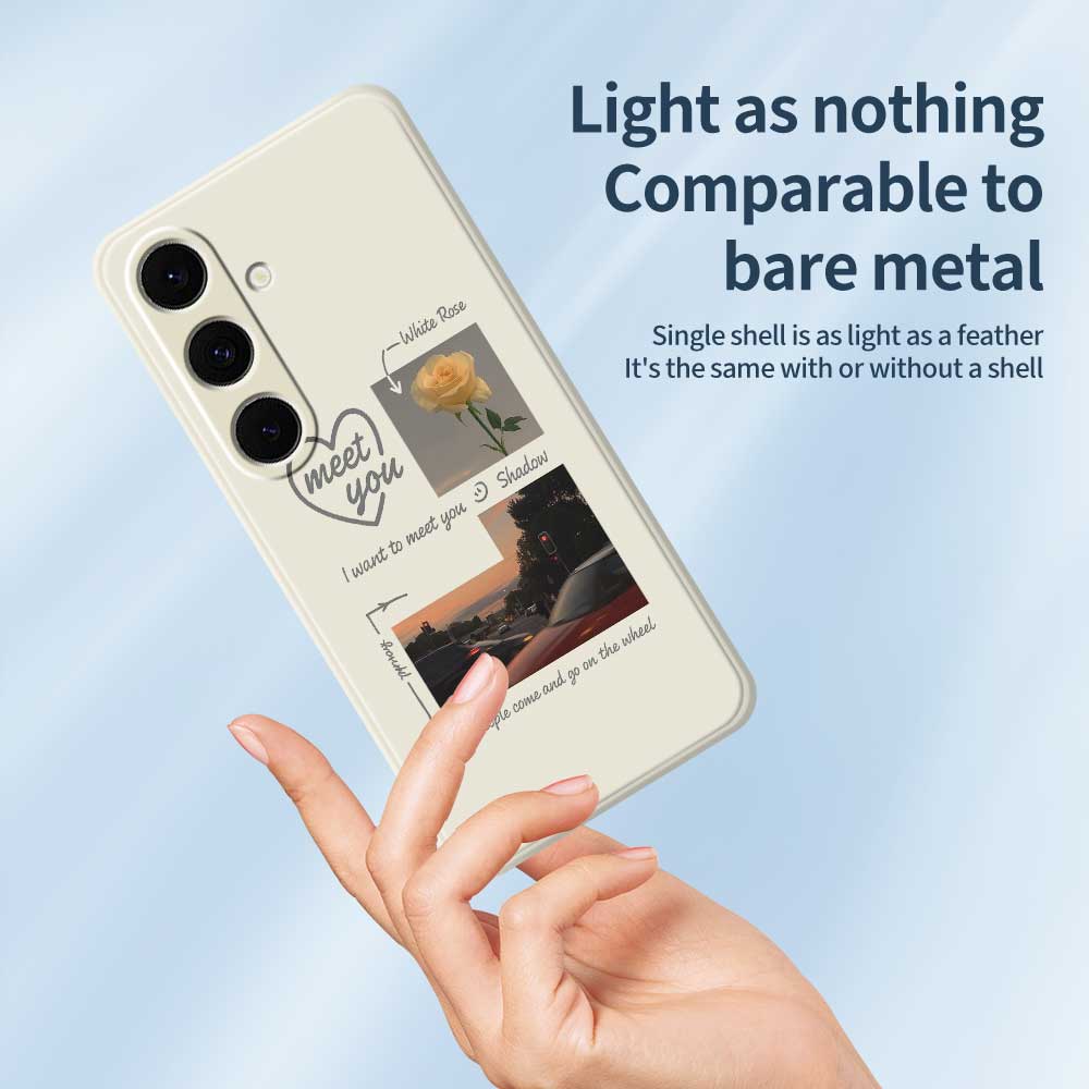 For Samsung Galaxy S24 FE Case Meet You Photo Pattern Printing Straight Edge TPU Phone Back Cover