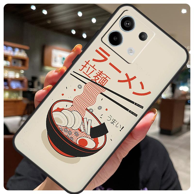 Чехол с японским искусством "Кот Рамен" для Xiaomi Redmi Note 14 10 11 12 13 15 Pro Plus Чехол для Redmi 15 15C 14C 10C 12C 13C