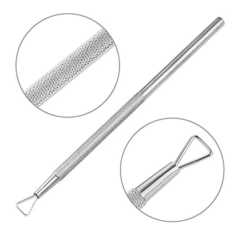 YIKOOLIN Stainless Steel Nail Cuticle Pusher Gel Nail Polish Remover Tool for Fingernails And Toenails Nail Art Care Accessory