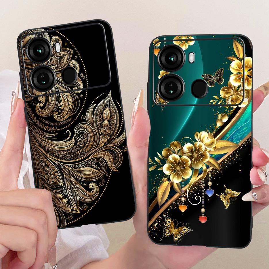 For Itel P40 Plus Case P683L Luxury Butterfly Tree Painted Cover Soft Silicone Phone Case For Itel P40 P662L P 40 ItelP40 + Bags