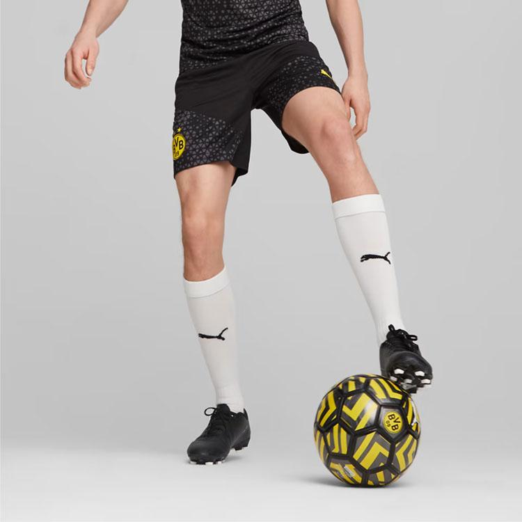 Puma Спортивные шорты Bvb Dortmund с принтом букв, мужские шорты, черные 771836-02