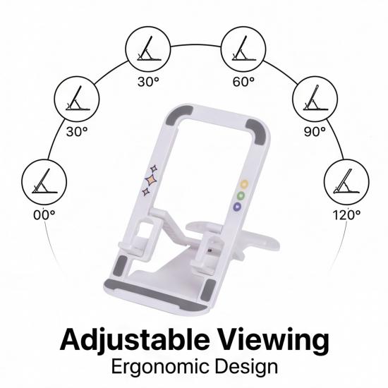 Adjustable Phone Stand for Desk Use Ergonomic Mobile Phone Holder Multi-Angle Desktop Phone Stand Rotatable Phone Holder with2