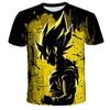 Лето 2026 Новая футболка для мальчиков Dragon Ball Z 3D принт Goku Мужская мода Харадзюку Короткий рукав Повседневные топы Одежда
