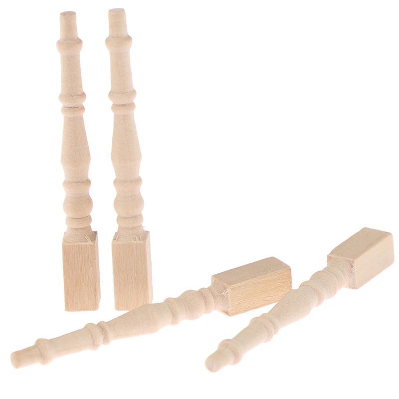 1:12 Dollhouse Miniature Wooden Chair Table Leg Diy Furniture Accessories Toys