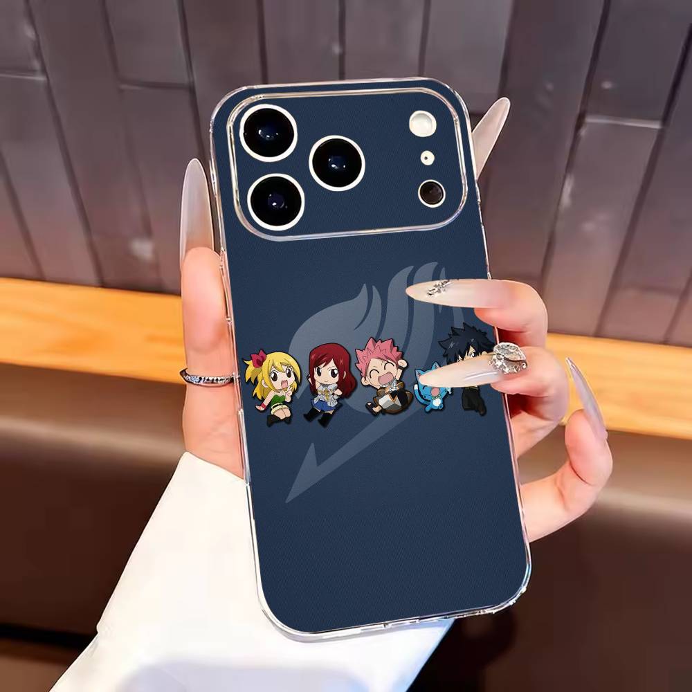 Anime F-Fairys LOGO T-Tail Phone Case For iPhone17,16,15,14,13,12,11 Plus,Pro Max Soft Transparent Cover
