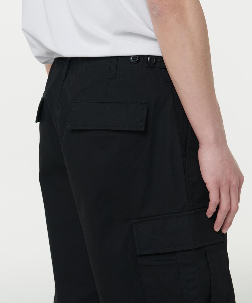 MUSINSA STANDARD Cotton Wide Cargo Shorts [Black]