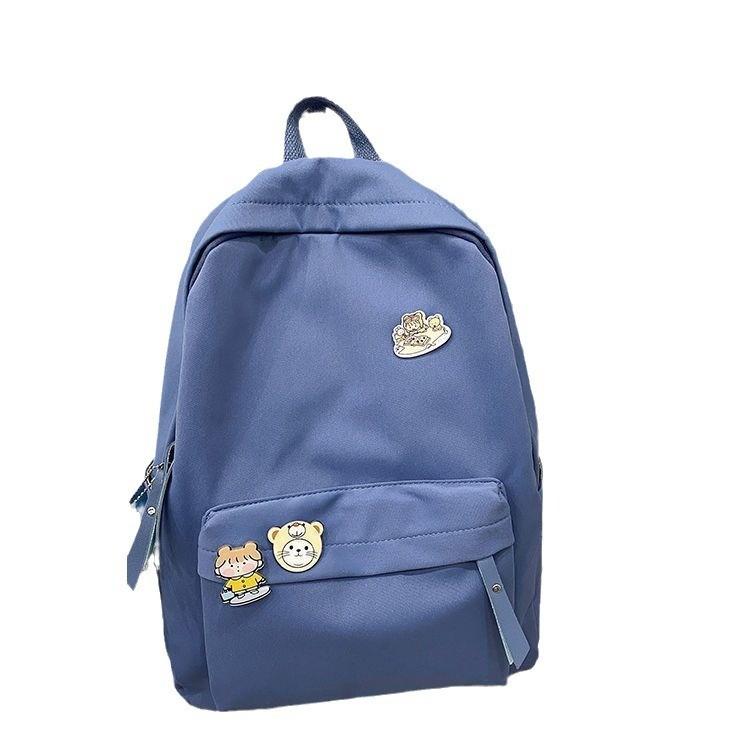 Shoulder Solidcolor Backpack Bag High School Students Junior High Gift Unisex