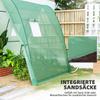 Polytunnel Greenhouse with Sandbags, Walk-In Tunnel Green House with 2 Doors and Screen Windows, 1.8 x 1.8 x 2m, Green
