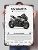 Жестяная табличка MV Agusta Постер с мотоциклом Декор спальни Декор комнаты Мужские Индивидуальные металлические таблички для гаража Настенное искусство Декор