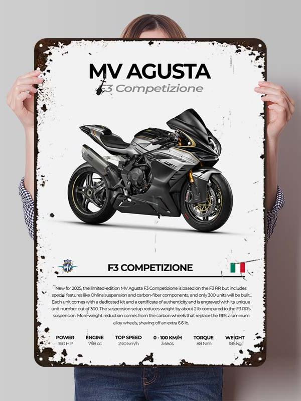 Жестяная табличка MV Agusta Постер с мотоциклом Декор спальни Декор комнаты Мужские Индивидуальные металлические таблички для гаража Настенное искусство Декор