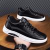 Leather Casual Shoes for Men Comfortable Mens Skateboard Shoes Handmade Design Flats Sneakers Male White Vulcanized Shoe