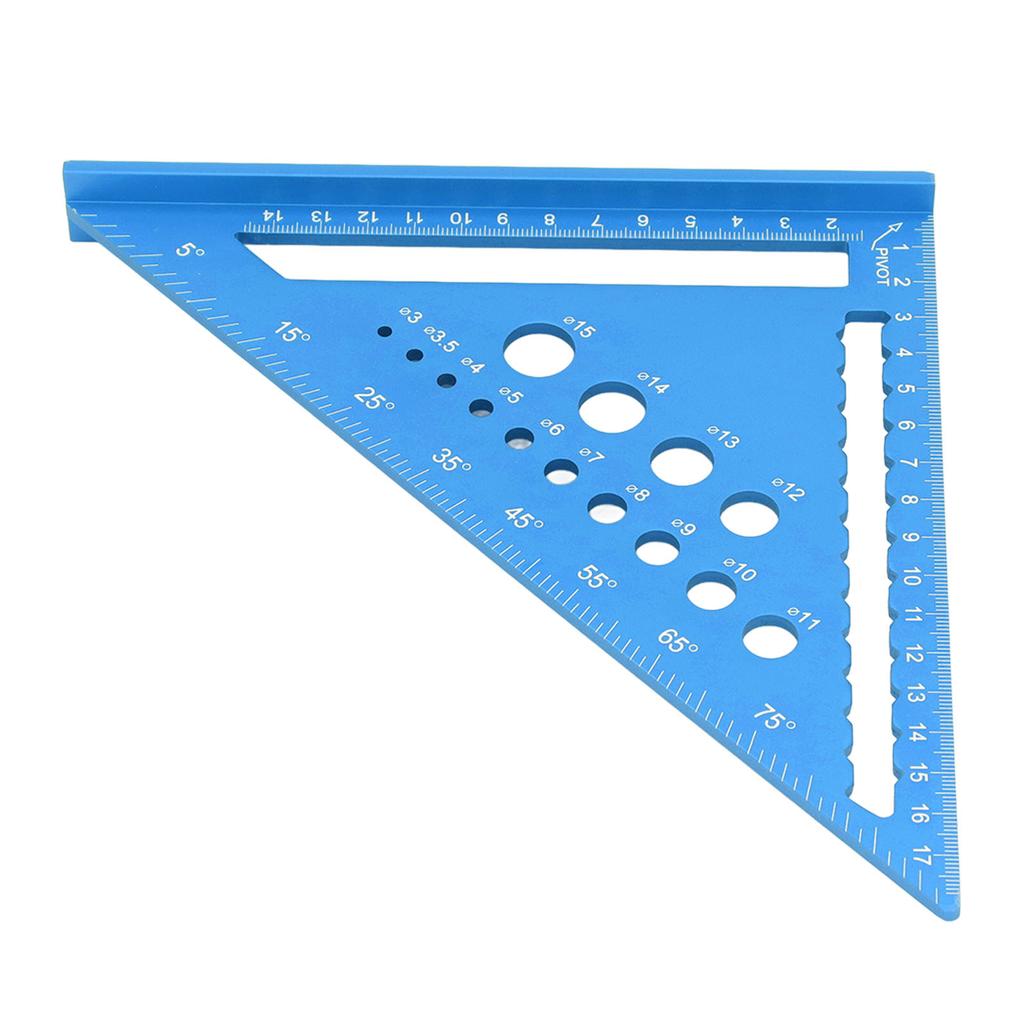 7-дюймовая треугольная линейка, метрическая стропильная линейка, угольник с отверстием 90 градусов, транспортир из алюминиевого сплава