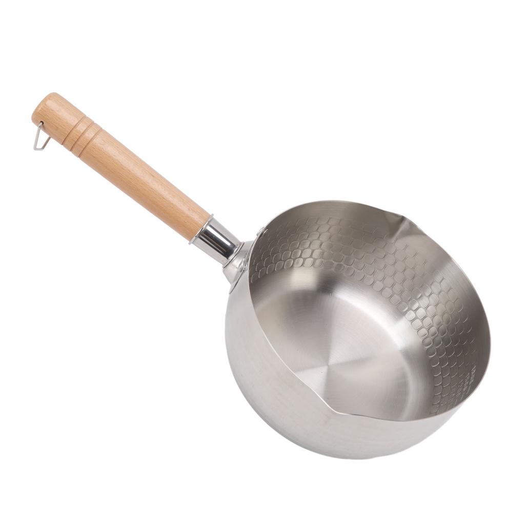 20 см нержавеющая сталь антипригарная кастрюля японская сковорода горшок для лапши молочный горшок с деревянной ручкой для