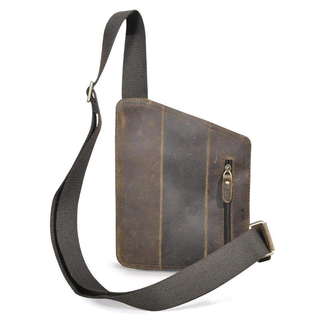 Мужская качественная кожаная модная повседневная сумка-мессенджер на нагрудном ремне, маленькая сумка-рюкзак через плечо