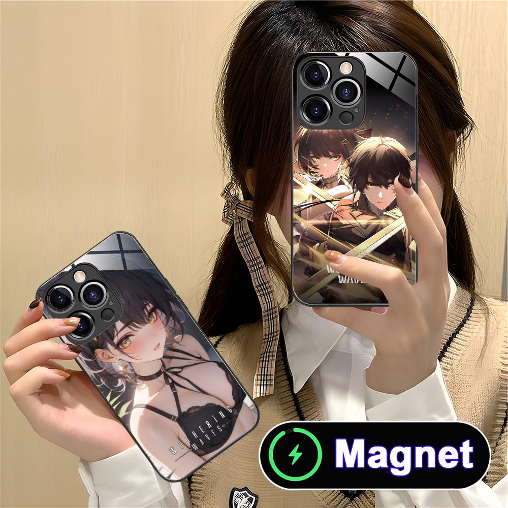 Чехол для мобильного телефона Wuthering Waves Rover Glass MagSafe для iPhone 17 16 15 14 13 12 11 Air Pro Max Plus Mini Цветная крышка