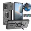 For POCO X6 Pro 5G Case Armor Shockproof Magnetic Ring Stand Holder Cover For POCO X6Pro Poko Little X6 Pro Slide Lens Capa