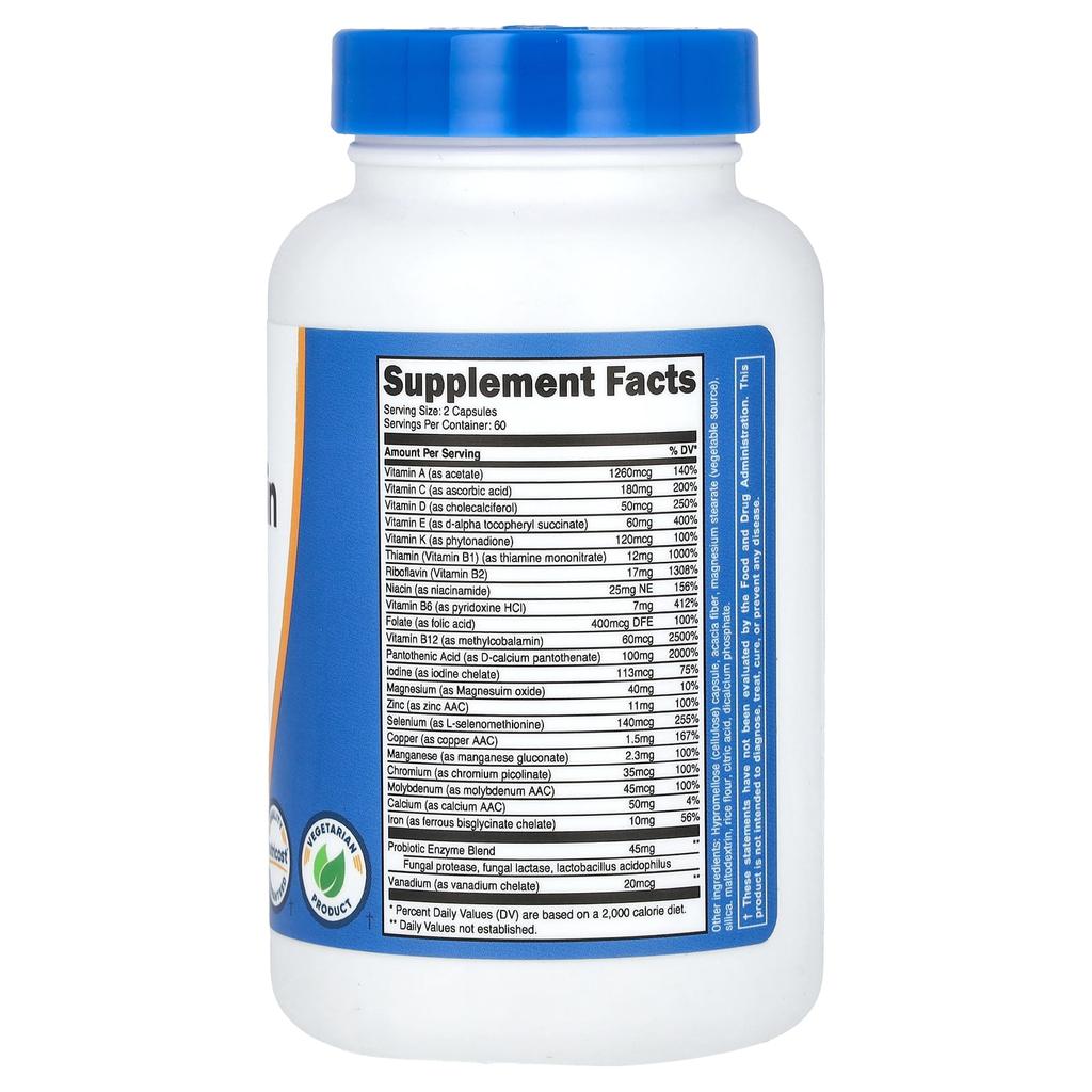 Multivitamin, Probiotic + 22 Vitamins & Minerals, 120 Capsules