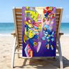 proof beach towel with a Superthings pattern - soft,absorbent,quick-drying,machine washable - perfect for swimming,camping,bathing
