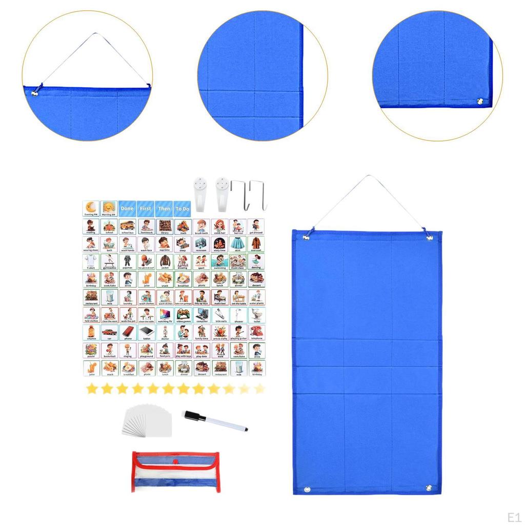 Kids Visual Schedule Daily Pocket Chart for Activity Teaching Aid