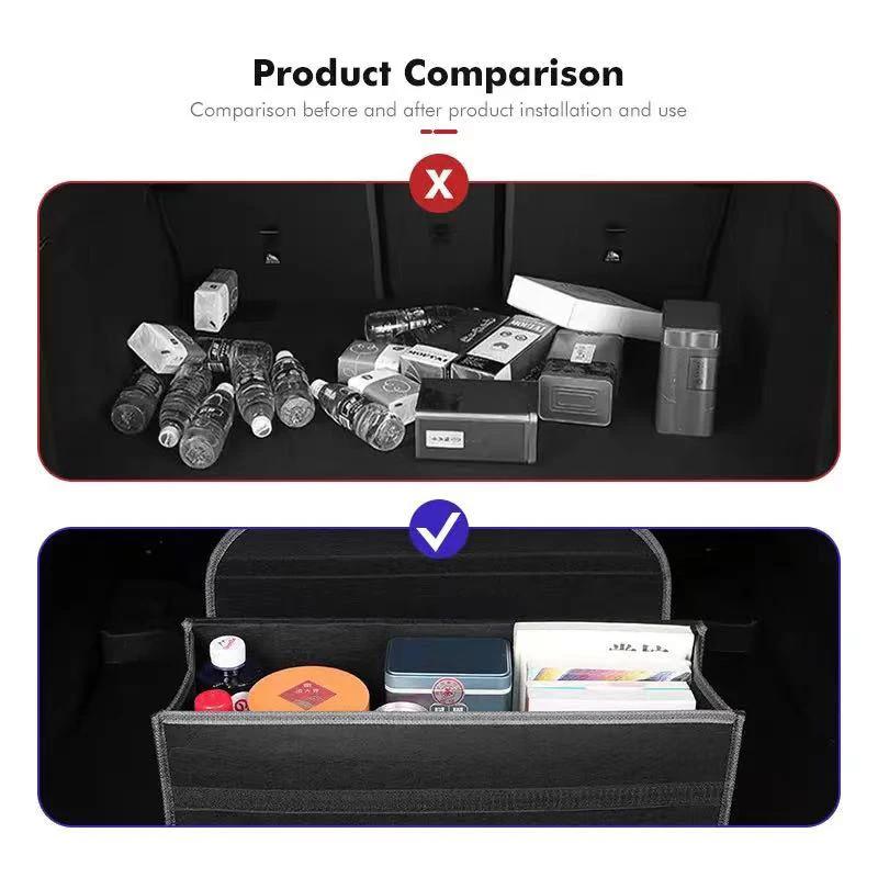 Interior Stickers Car Trunk Organizer Storage Bag Soft Felt Foldable Tidying Case For Renault QM6 Clio Koleos Megane Espace Kadj