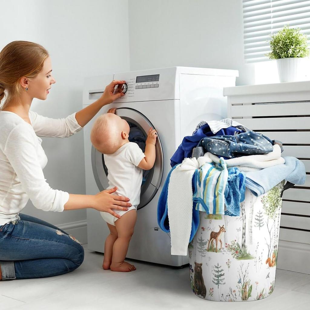 Корзина для белья «Лесные животные», Складная корзина для одежды, Водонепроницаемая корзина для хранения «Лес», «Лиса», «Медведь», «Олень», с ручкой, для детской комнаты, «Джунгли», «Олень», для стирки