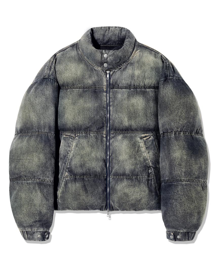 Пегая байкерская куртка Trillion Denim, песочно-голубая.