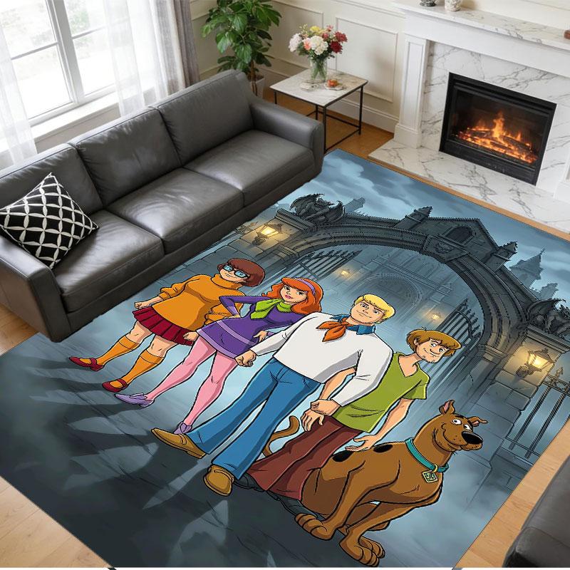 Crystal Velvet Rug Soft Non Slip Indoor Floor Mat Home DecorScooby-Doo
