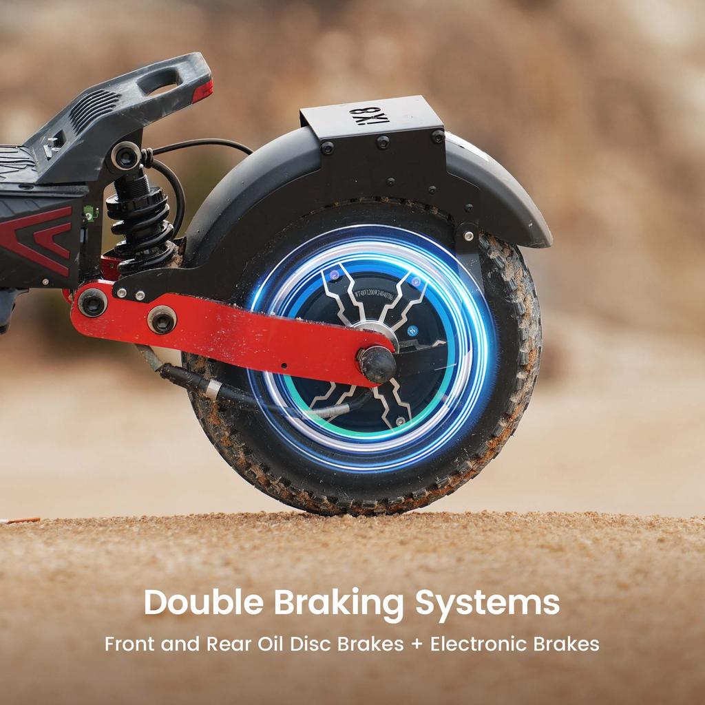 iScooter IX8 12" Off-Road Electric Scooter – 1200W Dual Motor, 48V20Ah, 60KM/H, 70KM Range, Dual Disc Brake, All-Terrain Tires