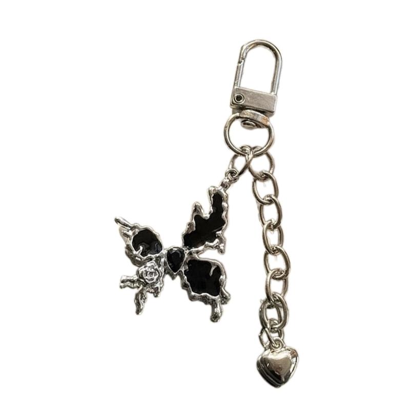 Цепочка с подвеской в виде бабочки в форме сердца, милые милые подвески, брелок для ключей, украшение на рюкзак для женщин и девочек