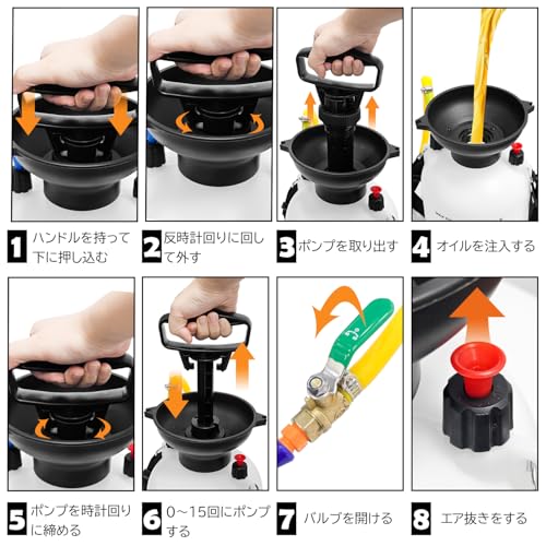 Socpuro 3L Manual Transmission Oil Change Pump, Pneumatic, for Automotive Transmission Fluid Change, Oil Refill, ABS, Transmission Oil Changer, Car Ma