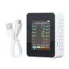 Air Quality Monitor USB Charging Multifunctional CO2 TVOC HCHO Detector Wide Application Backlight LCD Screen ABS for Office