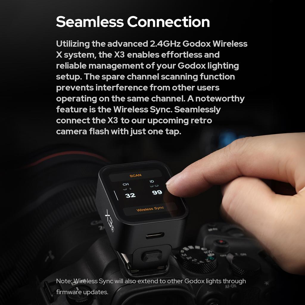 GODOX X3S 2.4G Wireless Flash Trigger Transmitter TTL Autoflash with Large OLED Touchscreen