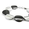 [I4730] - Black Silver 'Choreography' Steel Bracelet (ruthenium)
