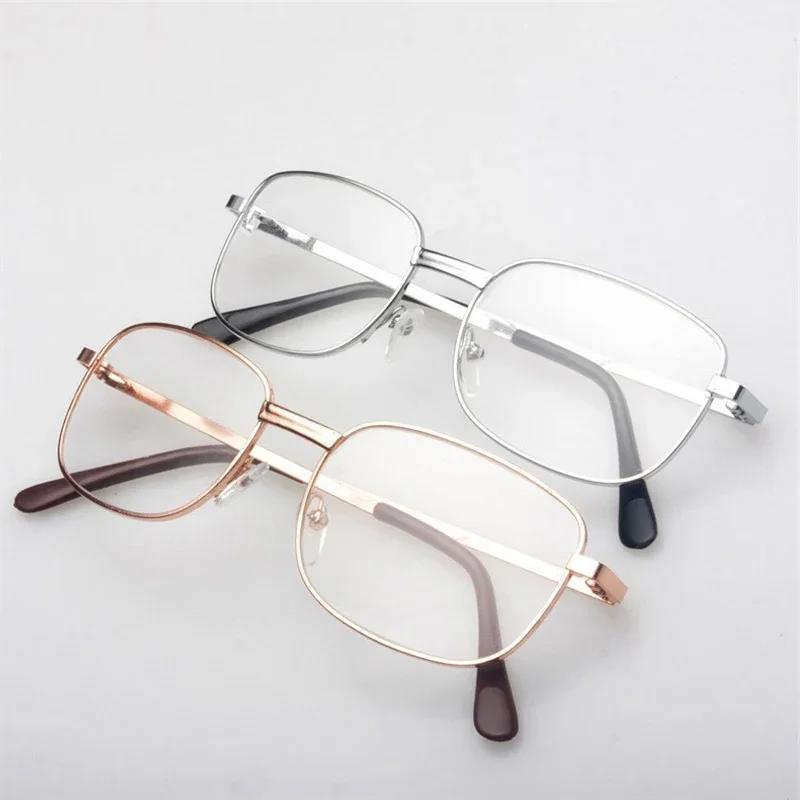Metal Frame Reading Glasses Vintage Prescription Presbyopia Eyeglasses Blue Light Blocking Eye Protection Hyperopia Glasses +4.0