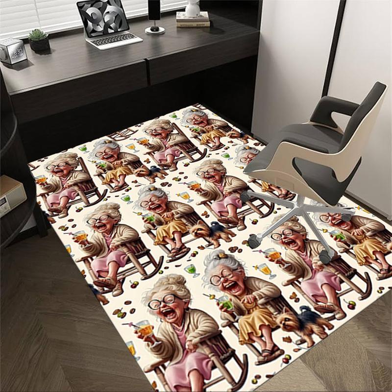 1PC Elderly Coffee Non-Slip Floor Carpet Compatible for Office&Living Room&Bedroom&Dining room -  Soft & Pattern, Vibrant Colors-H0398
