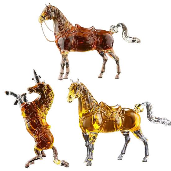 Декантер для виски "Лошадь" Ручная работа Высокоборосиликатное стекло Диспенсер для алкоголя Тема Дикого Запада Подарочная коробка для алкоголя для мужчин День отца День рождения