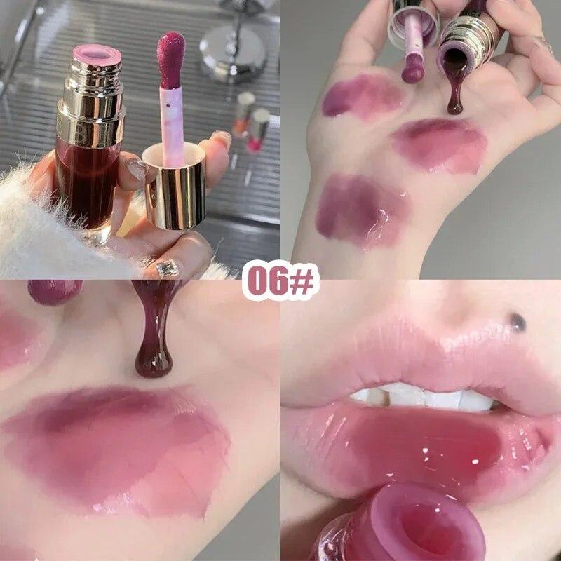Желе-масло для губ, увлажняющее прозрачное средство для губ, блеск для губ, питательная жидкая помада, увлажняющий уход за губами