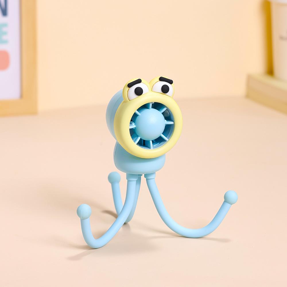 Summer Mini Octopus Cartoon Fan: Portable, Strong Wind Electric Fan for Outdoors