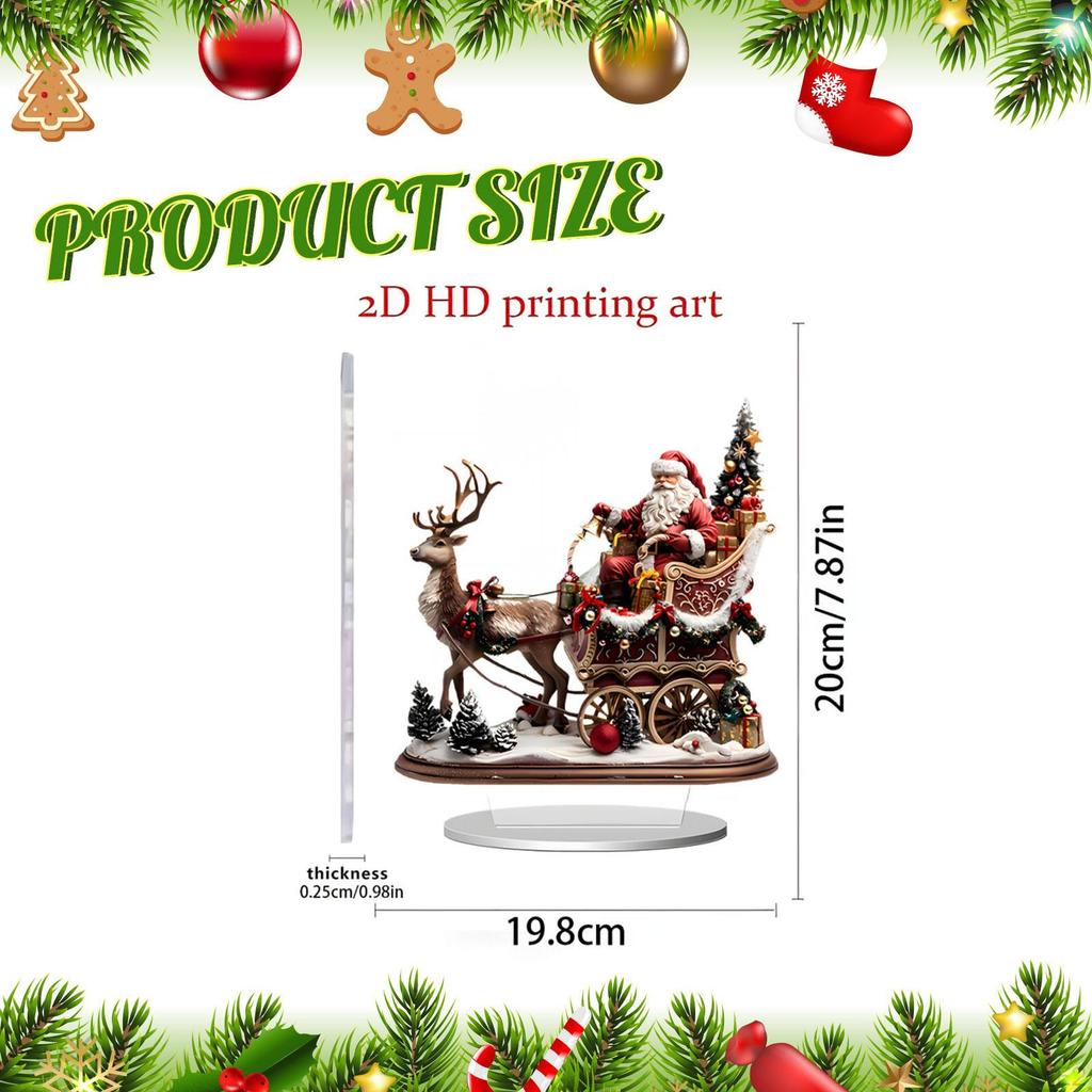 2D Рождественское украшение Санта-Клаус, Настольная фигурка-украшение, Декор для рабочего стола, Декоративный подарок