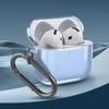 Прозрачный защитный чехол из ТПУ для Apple AirPods 4 2025 с карабином, ударопрочный и грязеотталкивающий